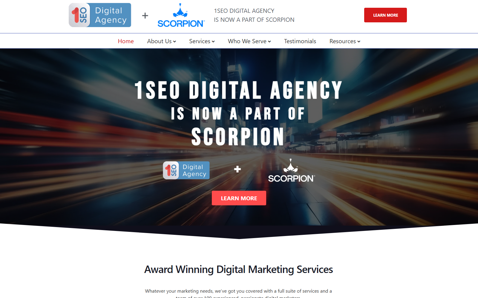 1SEO Digital Agency official website homepage