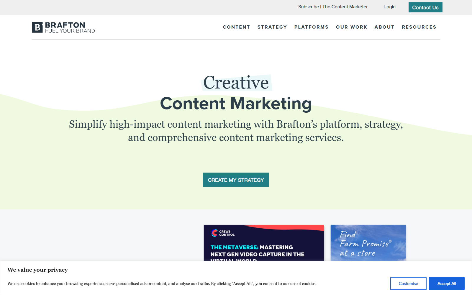 Brafton official website homepage