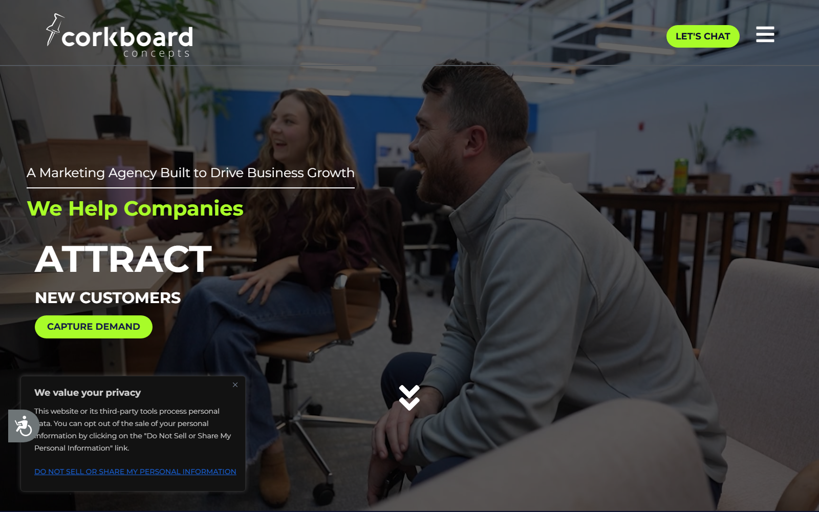 Corkboard Concepts official website homepage