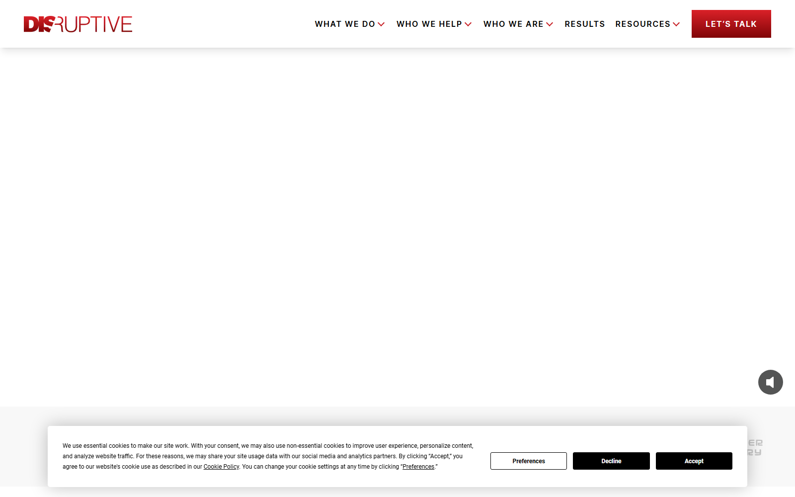 Disruptive Advertising official website homepage