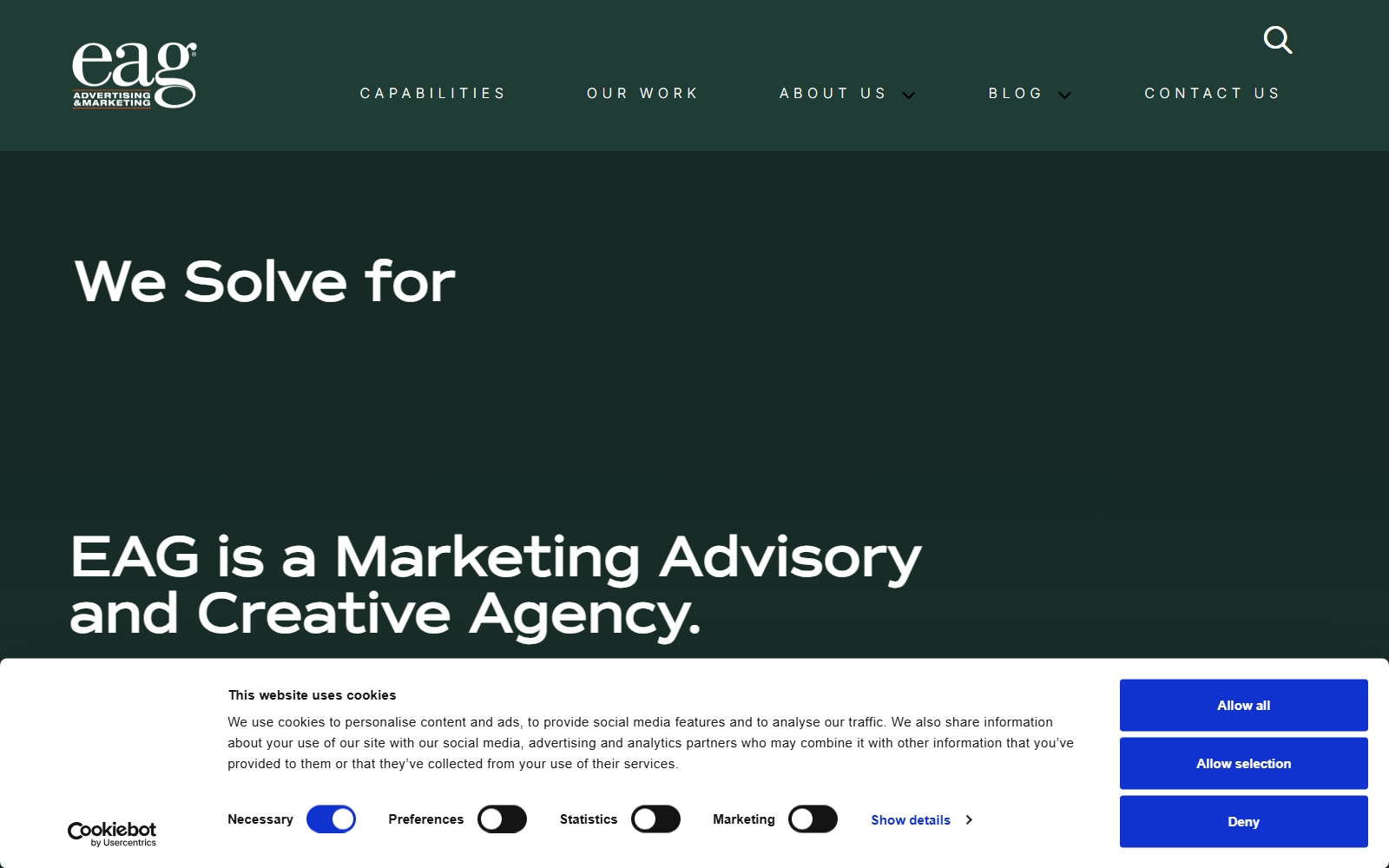 EAG Advertising & Marketing official website homepage
