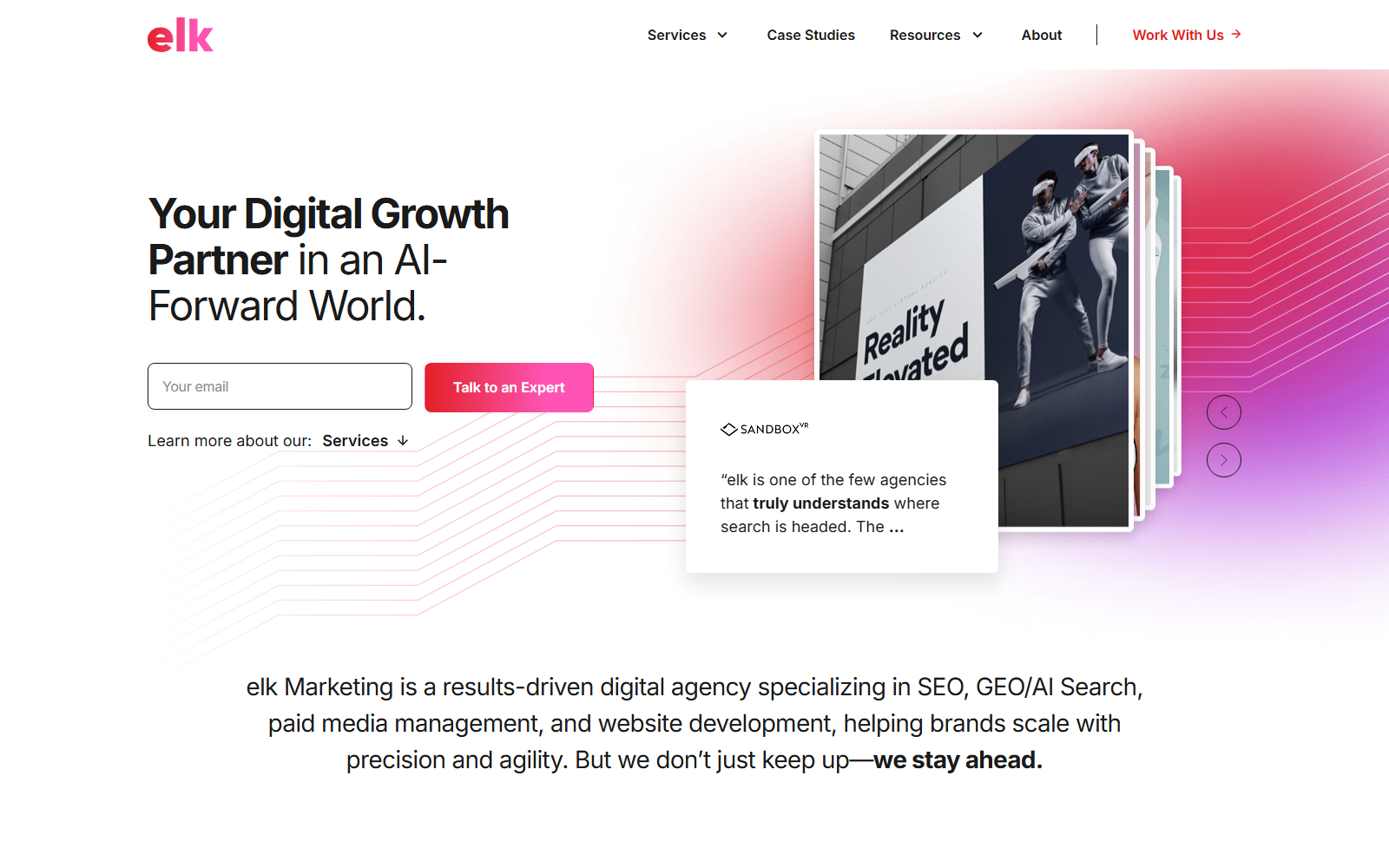elk Marketing official website homepage