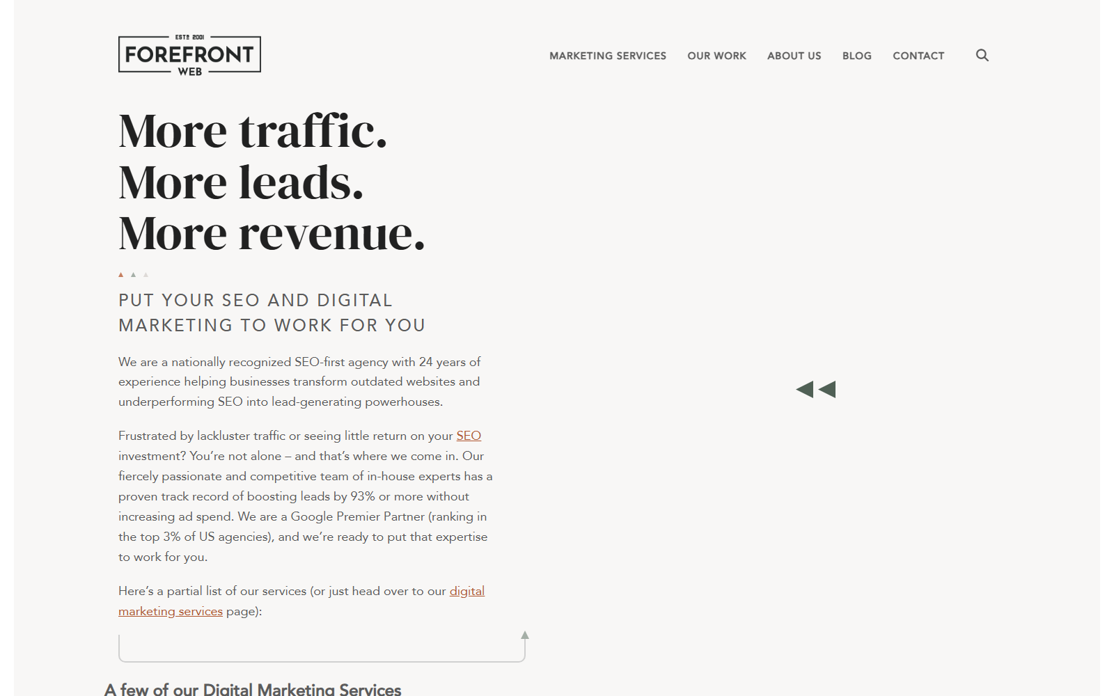 ForeFront Web official website homepage