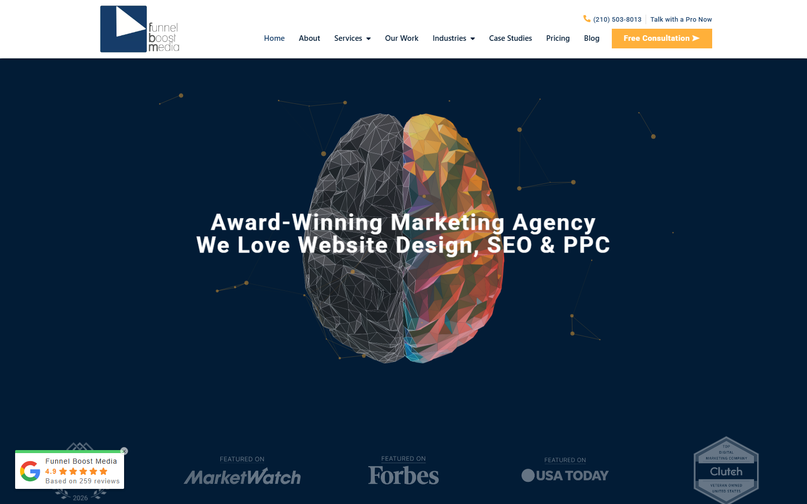Funnel Boost Media official website homepage