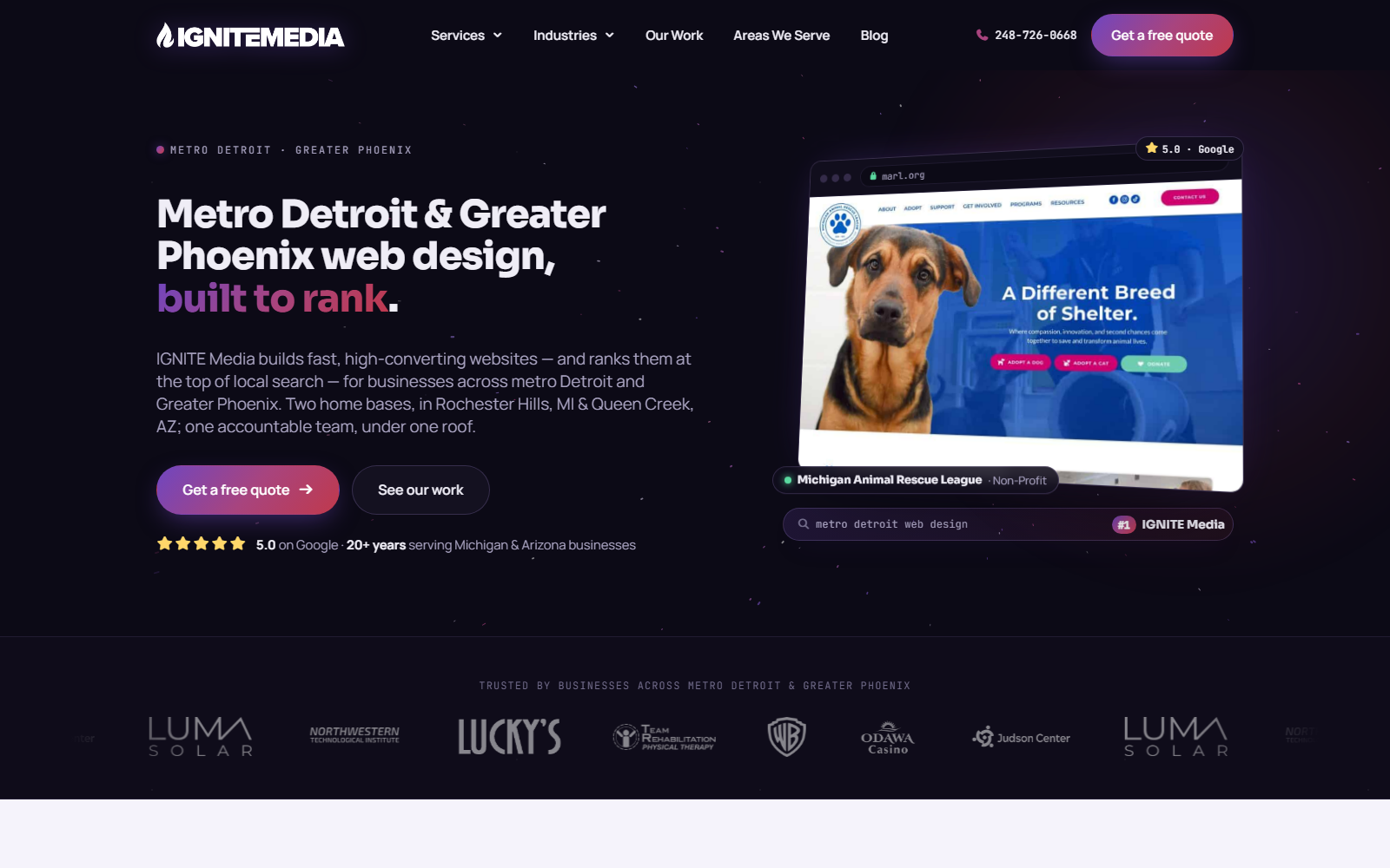 Ignite Media official website homepage