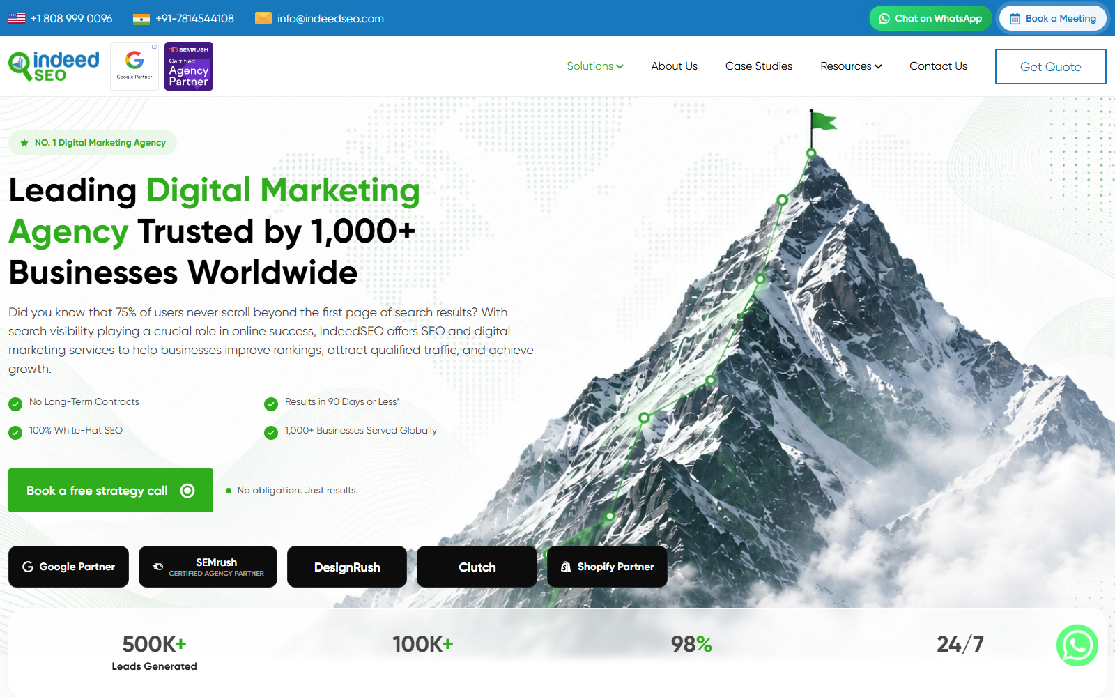 IndeedSEO official website homepage