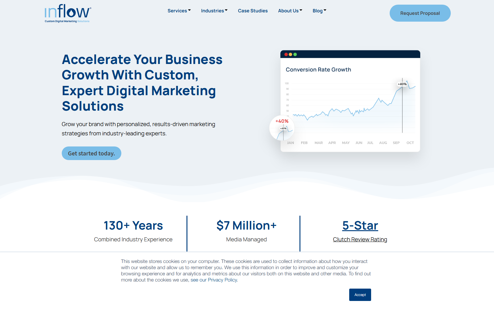 Inflow official website homepage