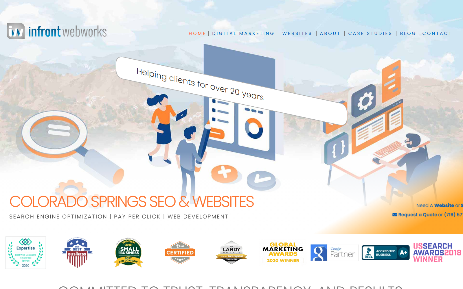 Infront Webworks official website homepage