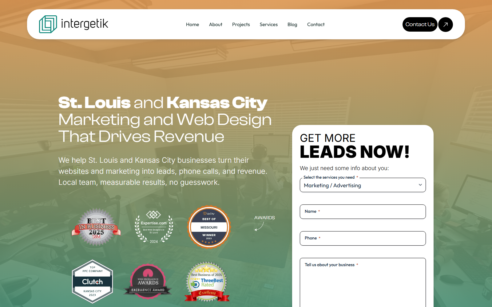 Intergetik Marketing Solutions official website homepage