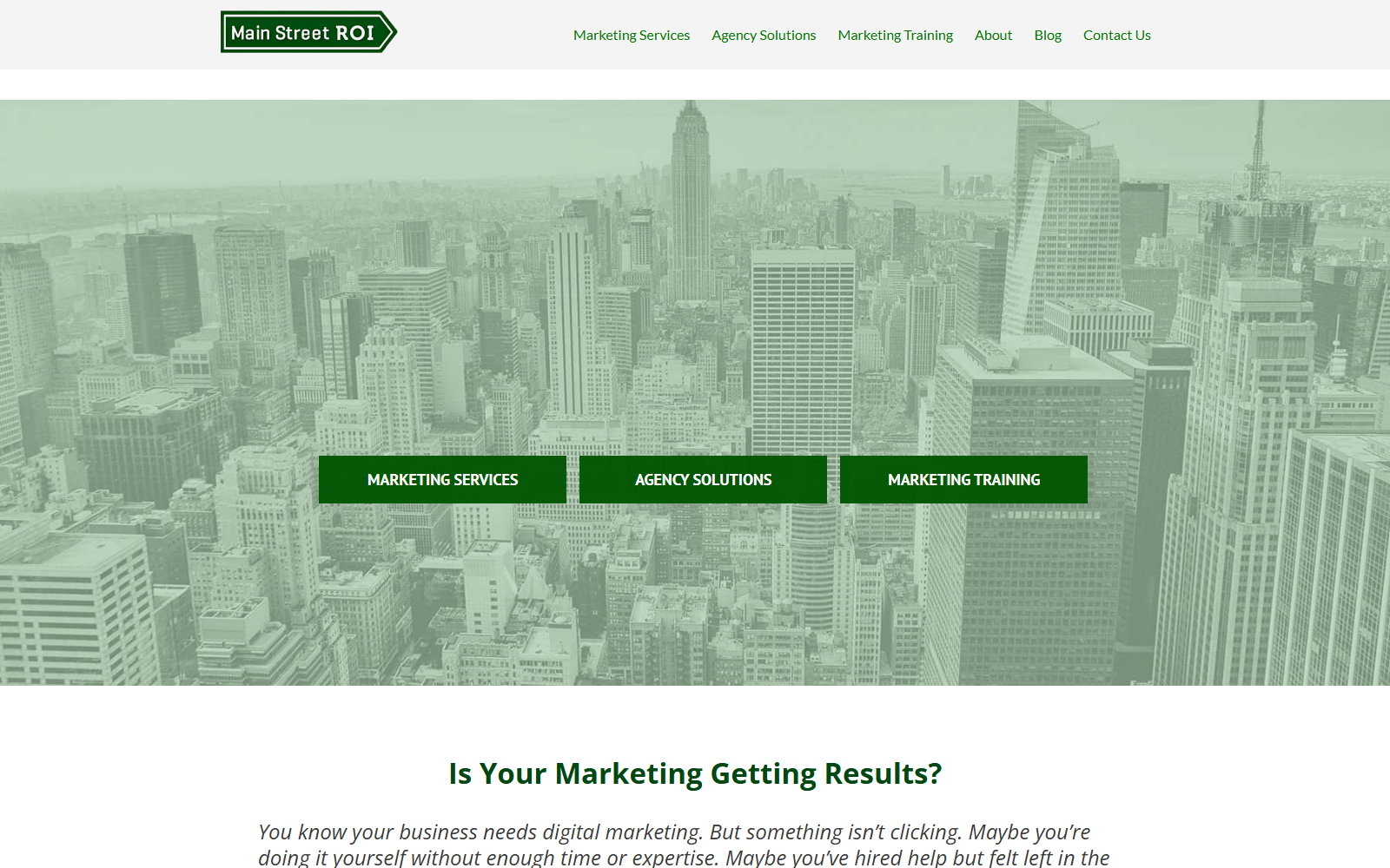 Main Street ROI official website homepage