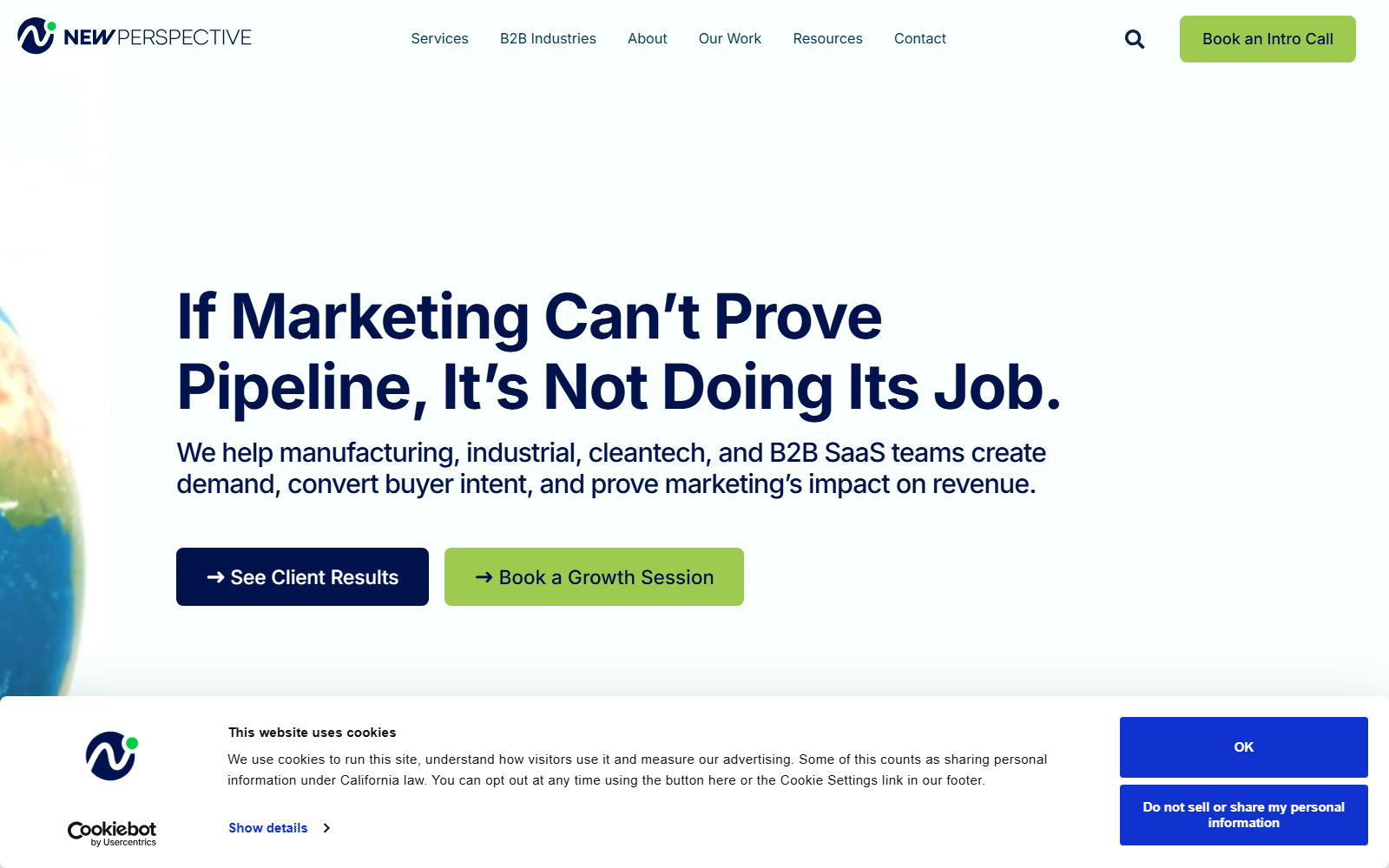 New Perspective Marketing official website homepage