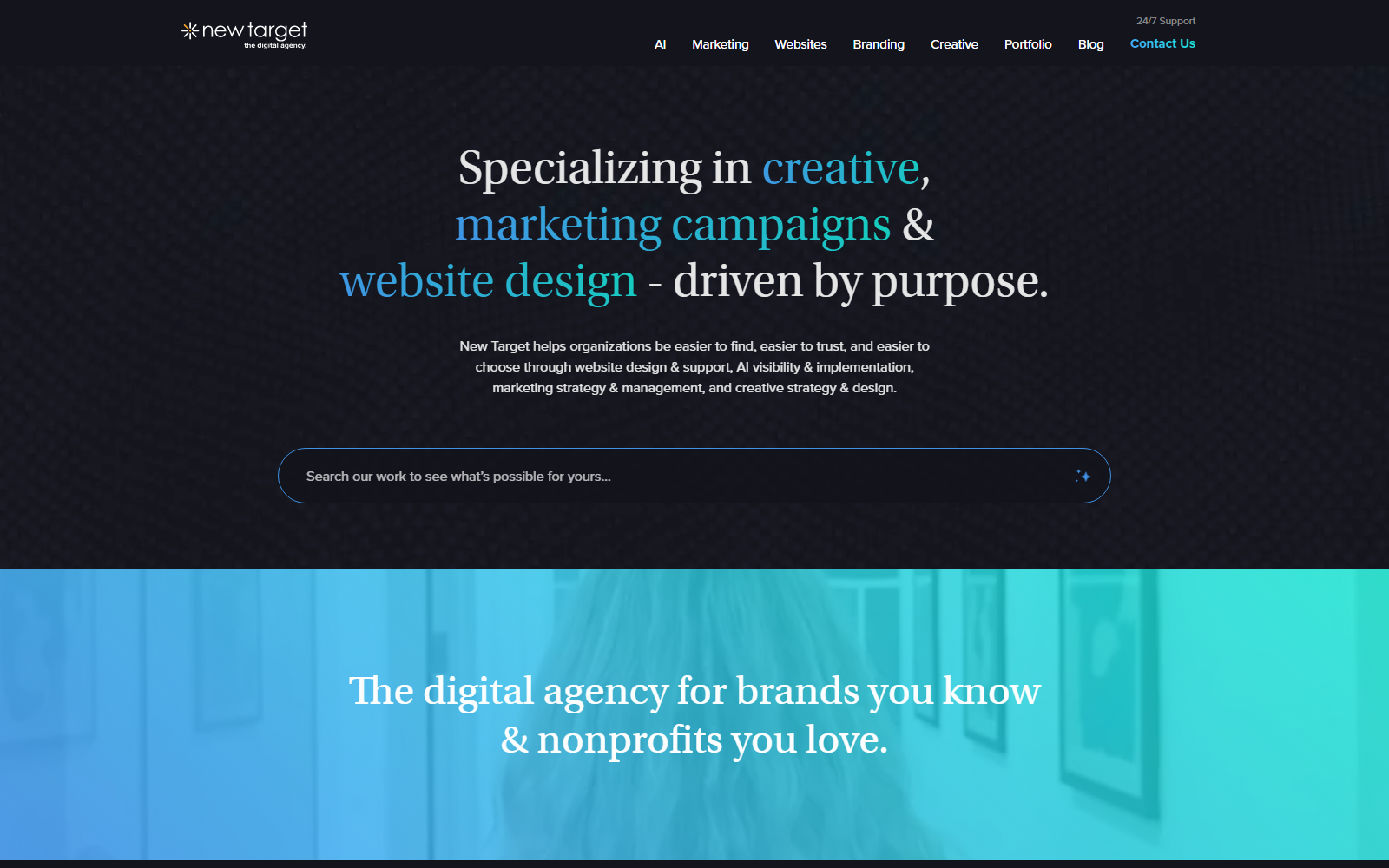 New Target official website homepage