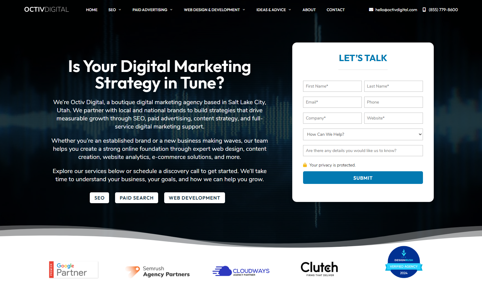 Octiv Digital official website homepage