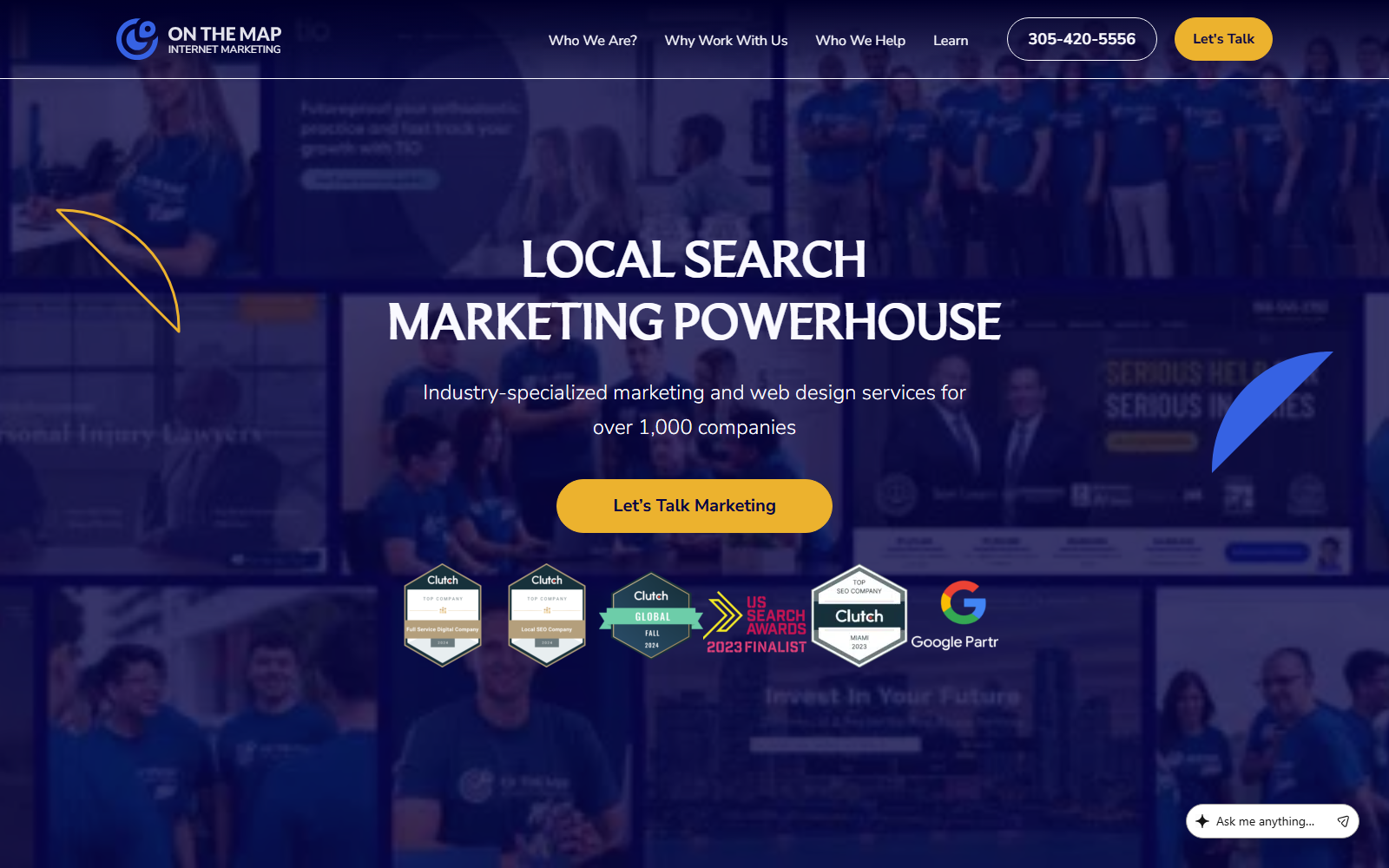 On The Map Marketing official website homepage