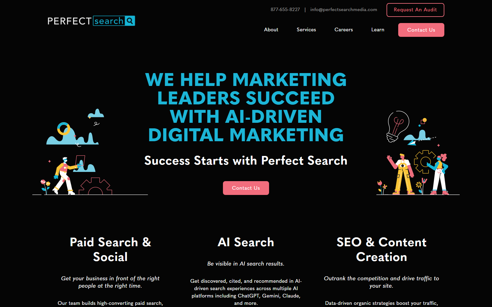 Perfect Search Media official website homepage