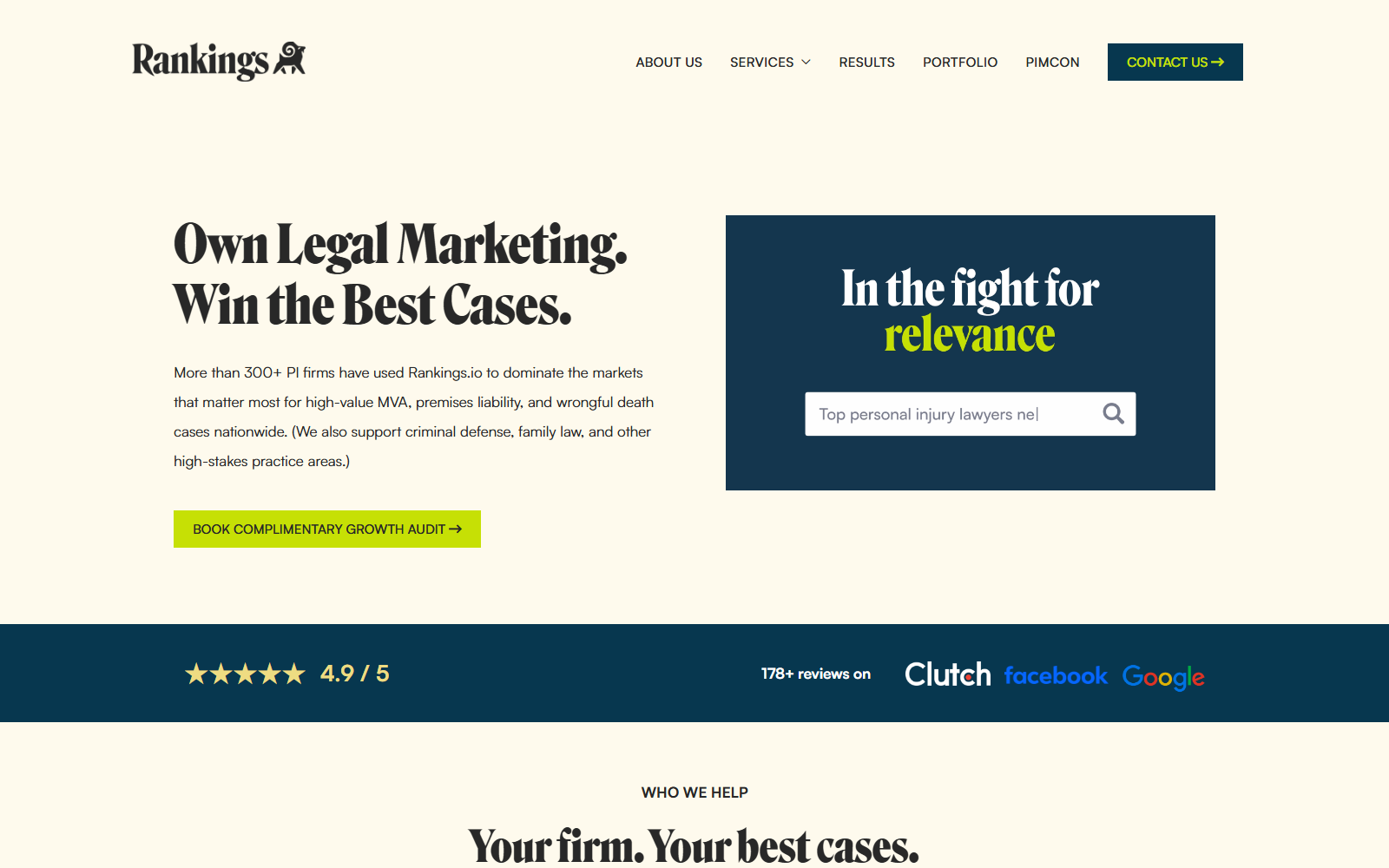 Rankings.io official website homepage