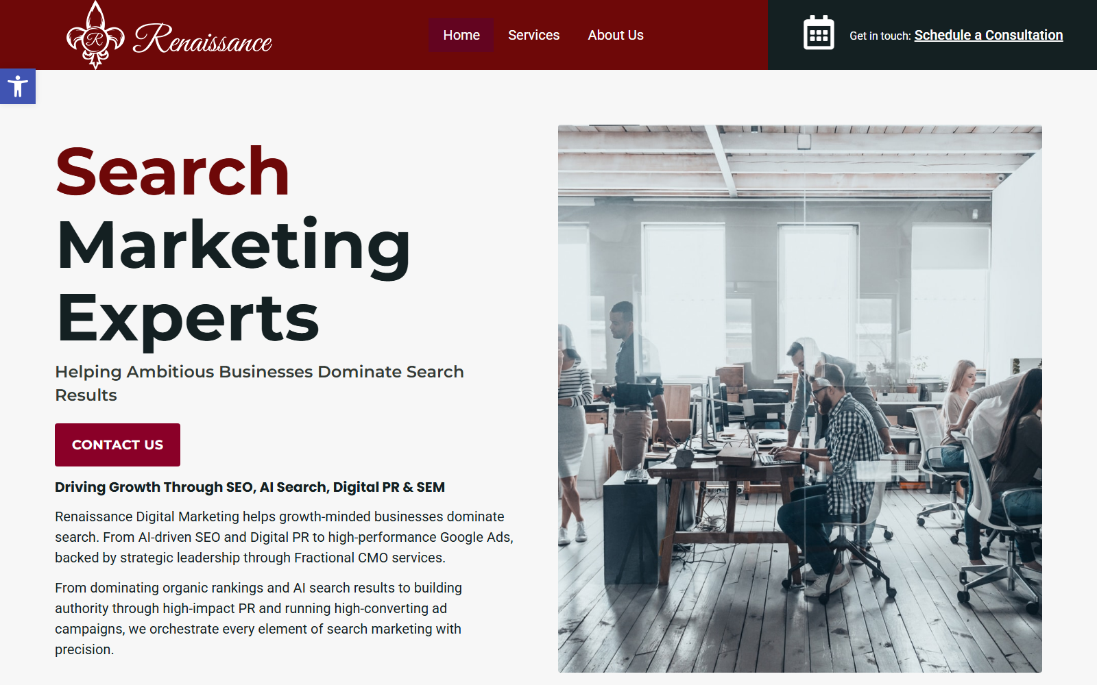 Renaissance Digital Marketing official website homepage