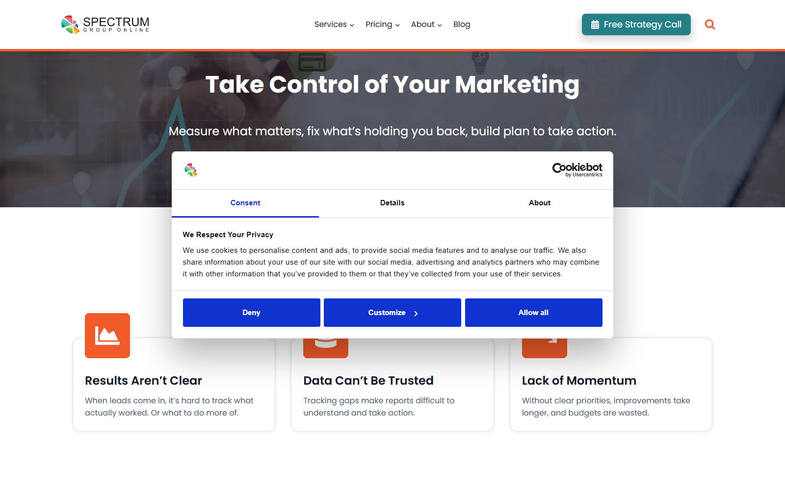Spectrum Group Online official website homepage