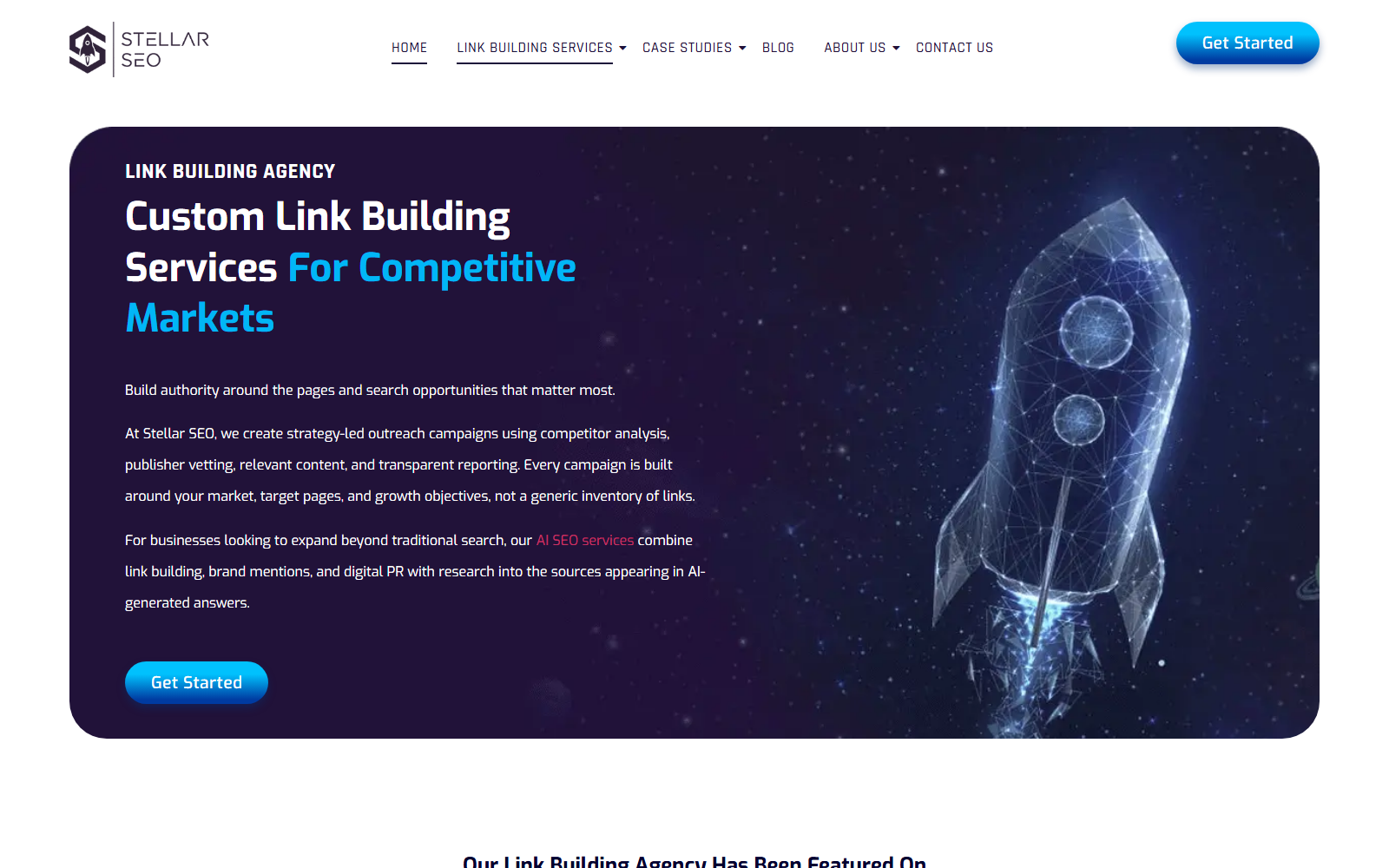 Stellar SEO official website homepage