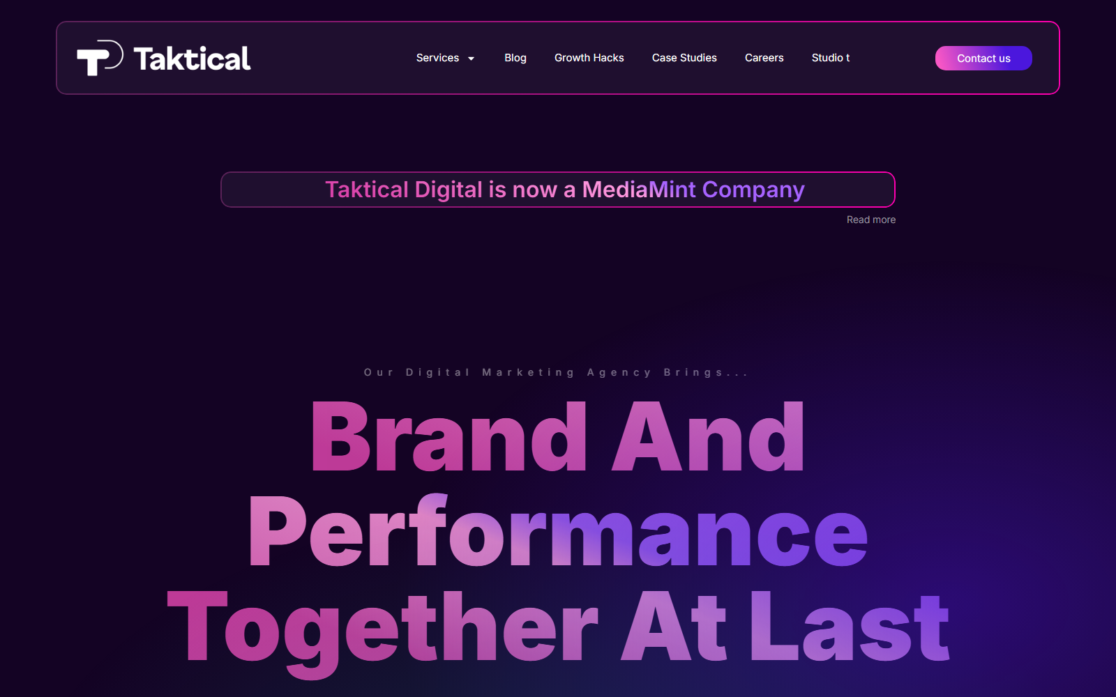 Taktical Digital official website homepage