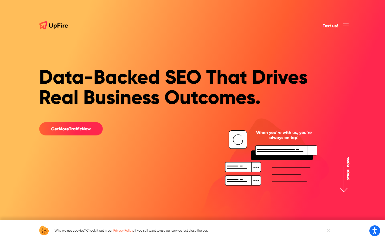 Upfire SEO official website homepage