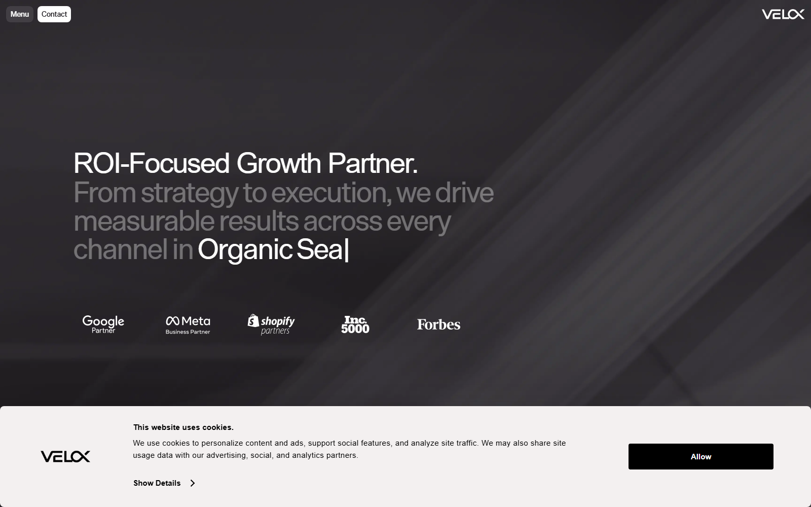 VELOX Media official website homepage