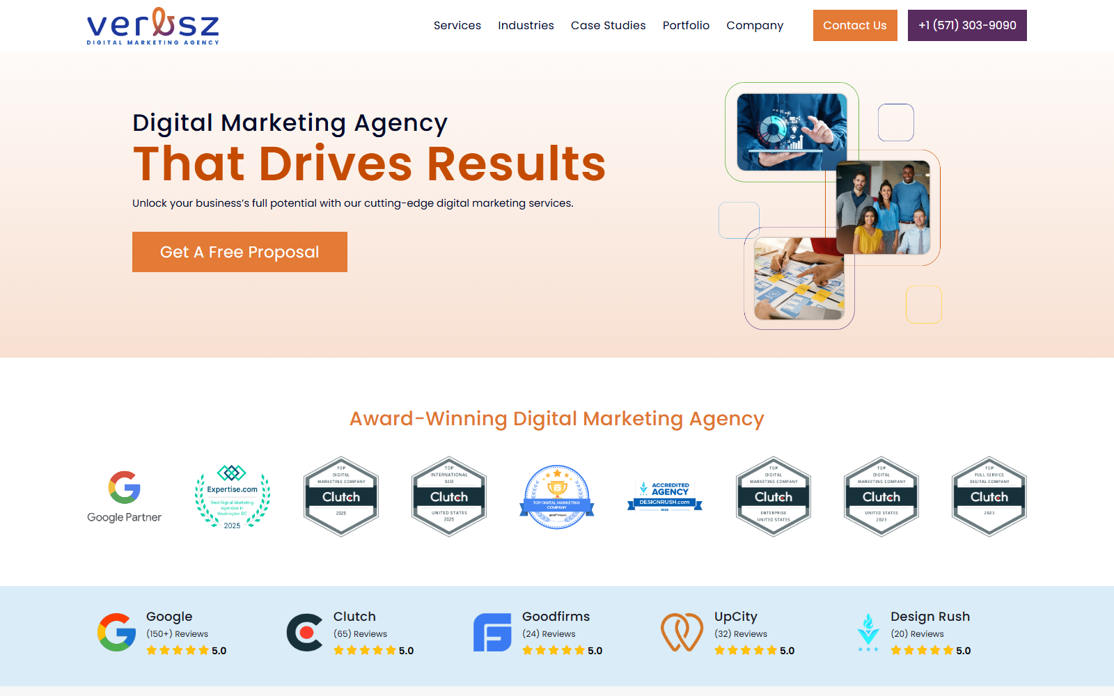 Verbsz Marketing official website homepage