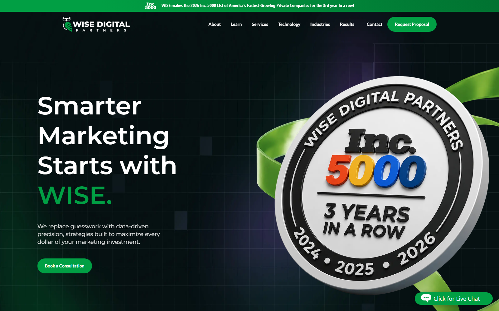 WISE Digital Partners official website homepage